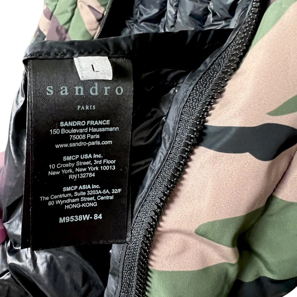 Men's Sandro Camo Lightweight Duck Down Puffer Jacket - Size L - $315 retail - Picture 6 of 6
